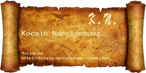 Kocsis Narcisszusz névjegykártya